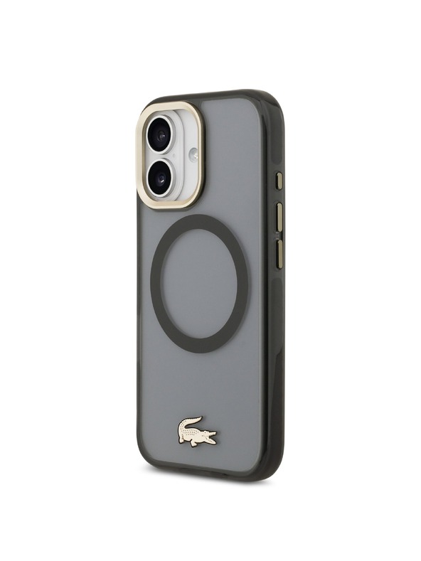 Lacoste Lacoste PC/TPU Frosted Finish Gold Logo MagSafe Hátsó Tok iPhone 17-hez Black