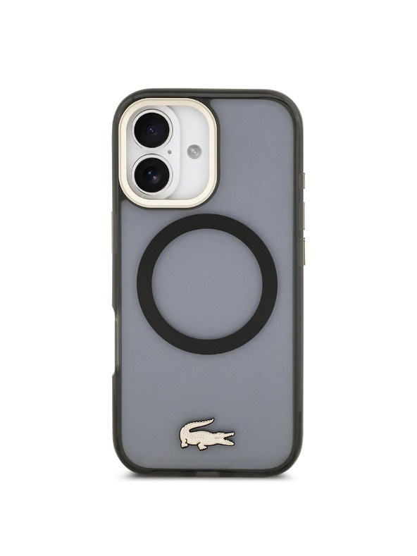 Lacoste Lacoste PC/TPU Frosted Finish Gold Logo MagSafe Hátsó Tok iPhone 17-hez Black
