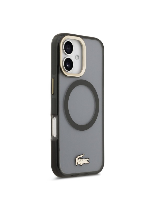 Lacoste Lacoste PC/TPU Frosted Finish Gold Logo MagSafe Hátsó Tok iPhone 17-hez Black