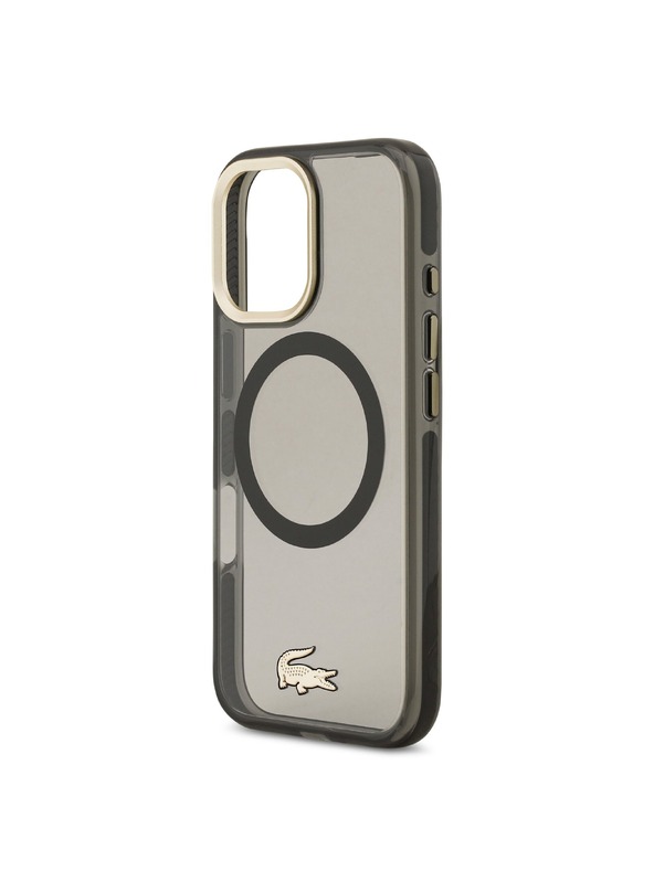 Lacoste Lacoste PC/TPU Frosted Finish Gold Logo MagSafe Hátsó Tok iPhone 17-hez Black