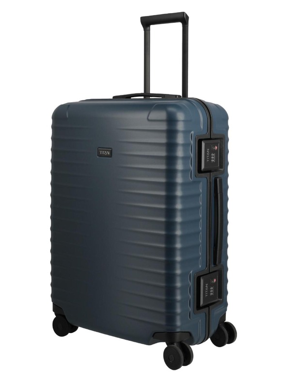 Titan Utazási bőrönd Titan Overseas M plus Midnight blue