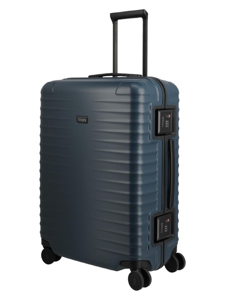 Titan Utazási bőrönd Titan Overseas M plus Midnight blue
