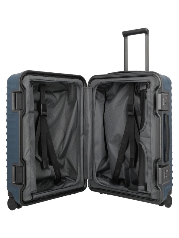 Titan Utazási bőrönd Titan Overseas M plus Midnight blue