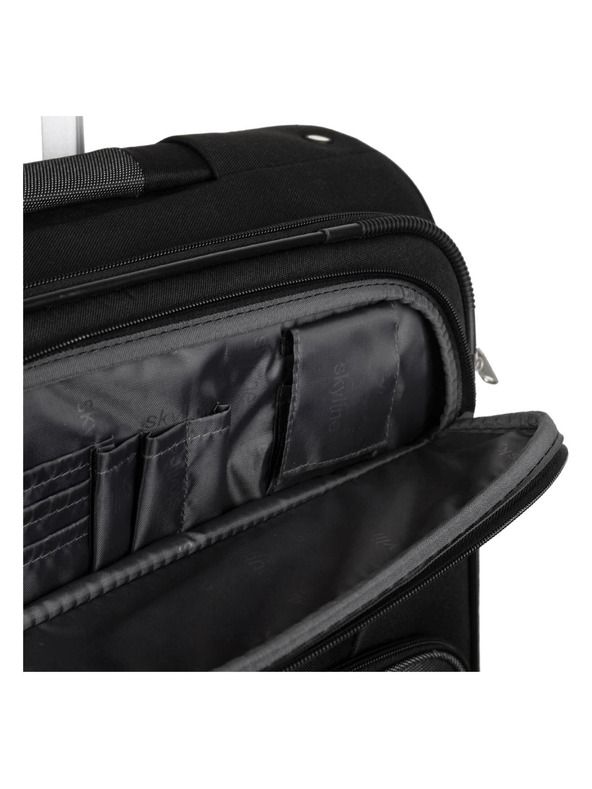 Skyline Utazási bőrönd Skyline Orlando 4w L Black