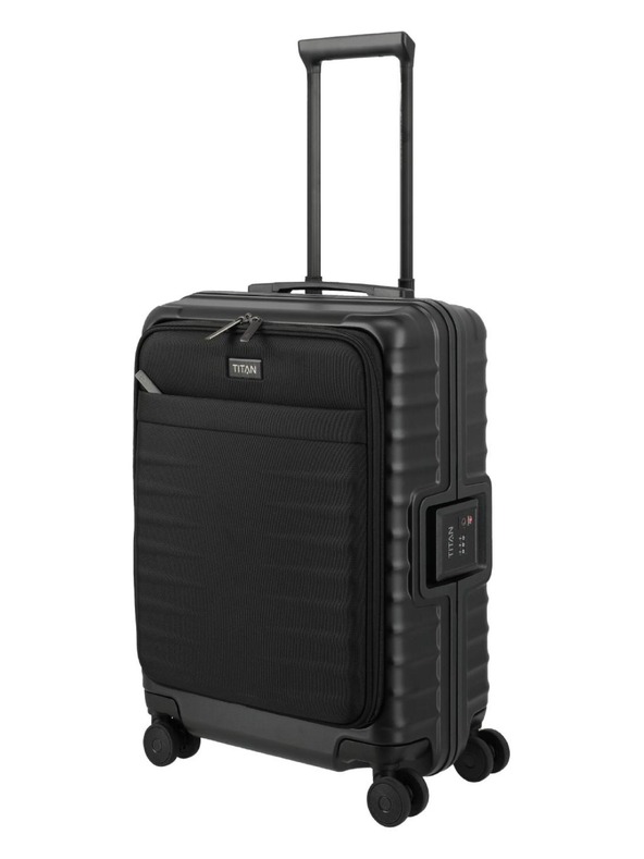 Titan Utazási bőrönd Titan Overseas S Front pocket Nightshade black