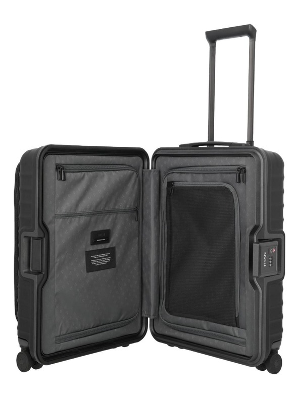 Titan Utazási bőrönd Titan Overseas S Front pocket Nightshade black