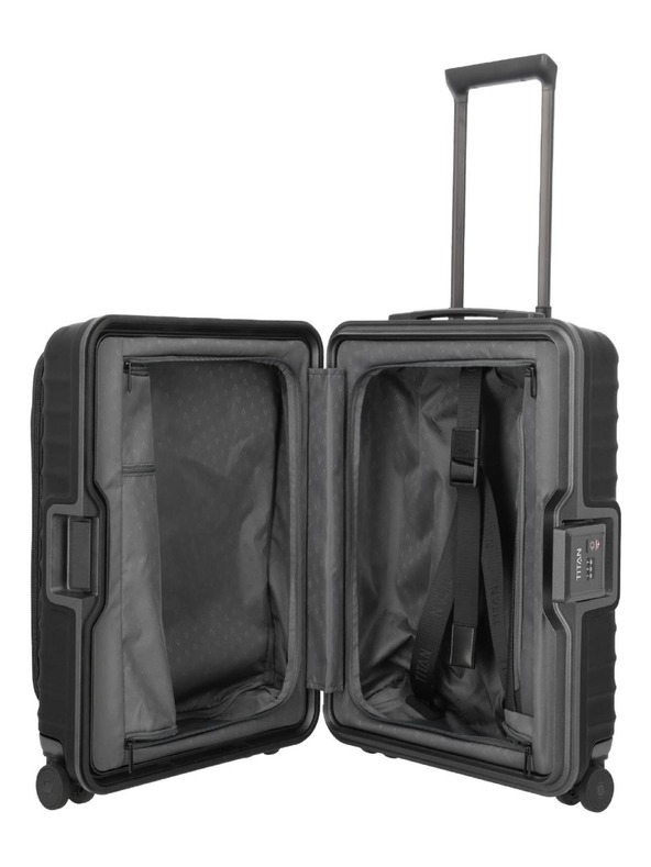 Titan Utazási bőrönd Titan Overseas S Front pocket Nightshade black