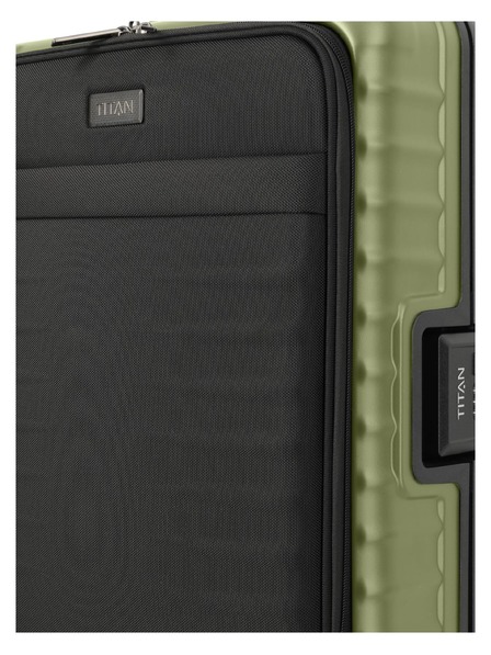 Titan Utazási bőrönd Titan Overseas S Front pocket Forest green