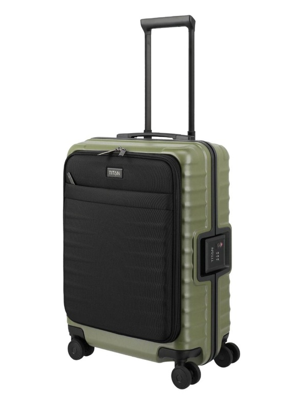 Titan Utazási bőrönd Titan Overseas S Front pocket Forest green