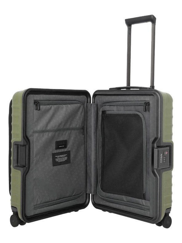 Titan Utazási bőrönd Titan Overseas S Front pocket Forest green