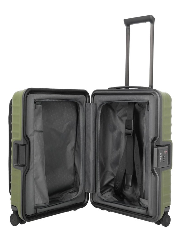 Titan Utazási bőrönd Titan Overseas S Front pocket Forest green