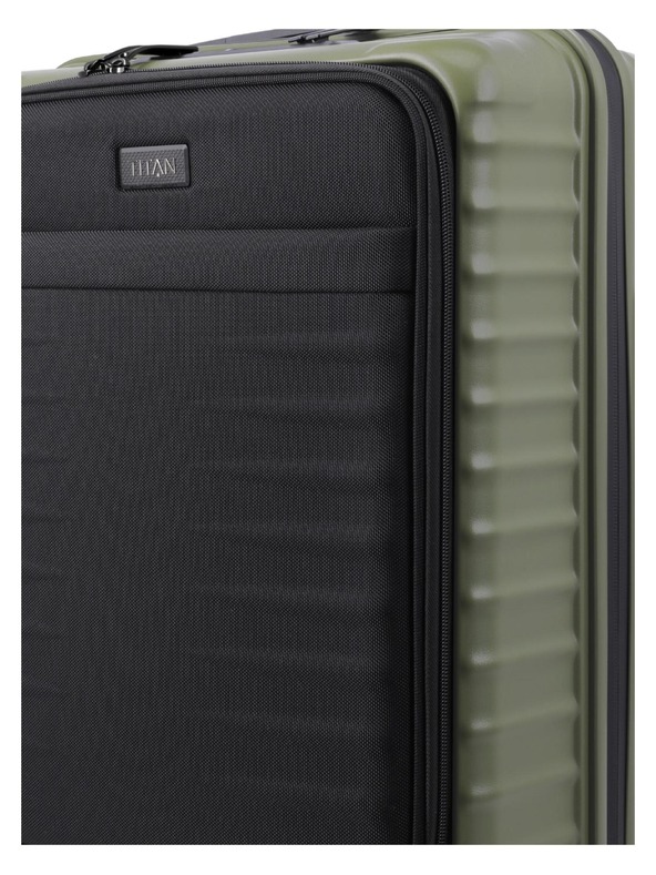 Titan Utazási bőrönd Titan Upgrade S23 Front pocket Forest green