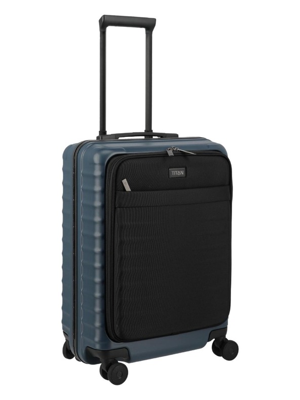 Titan Utazási bőrönd Titan Overseas S Front pocket Midnight blue