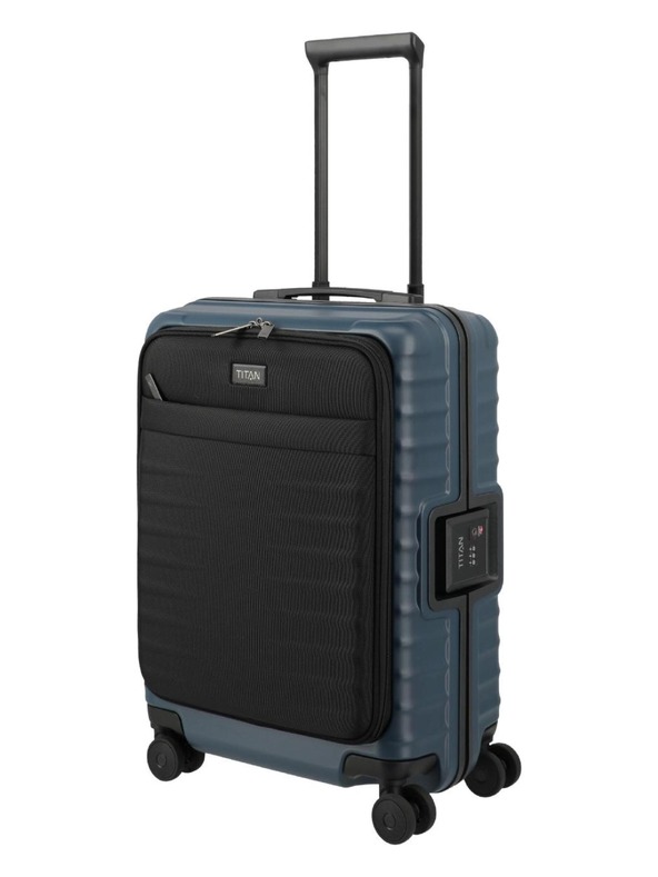 Titan Utazási bőrönd Titan Overseas S Front pocket Midnight blue