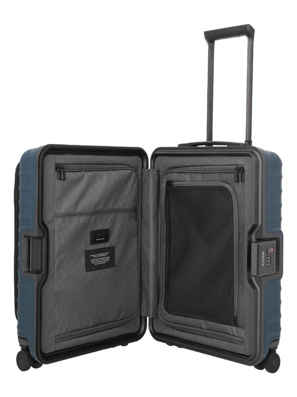 Titan Utazási bőrönd Titan Overseas S Front pocket Midnight blue