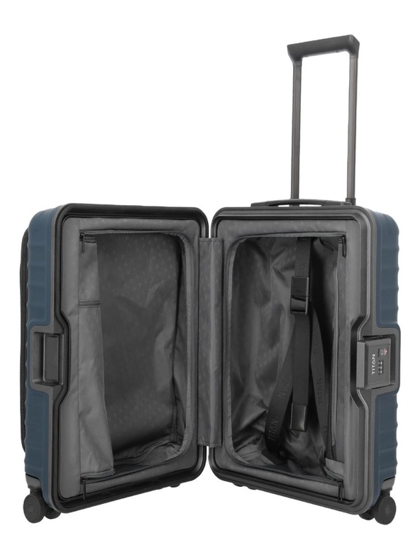 Titan Utazási bőrönd Titan Overseas S Front pocket Midnight blue