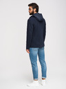 Ombre Clothing Férfi strukturált kapucnis dzseki magas állással - sötétkék V3 M167 Ombre Clothing