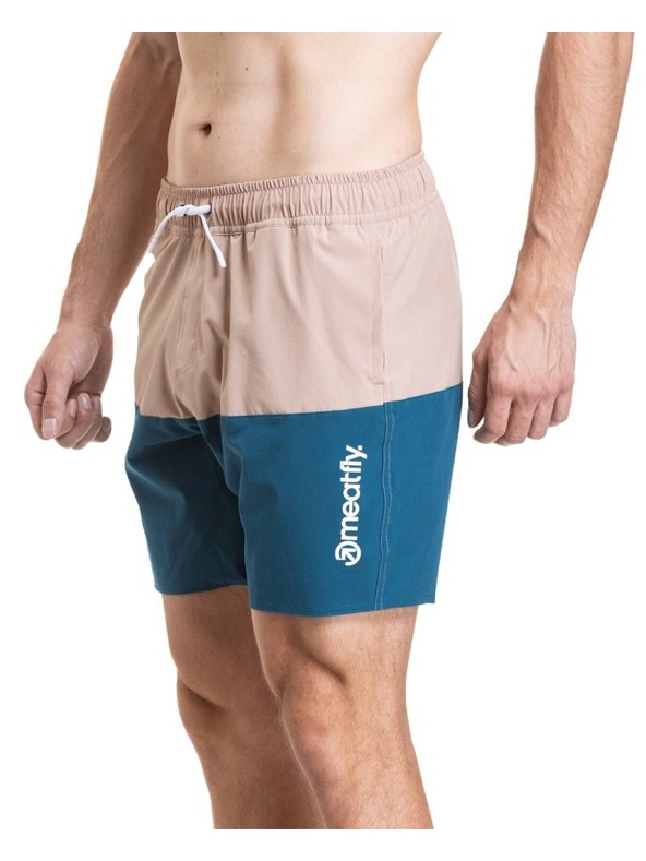 Meatfly Meatfly férfi fürdőnadrág Keith Boardshorts 17" Nougat / Super Teal