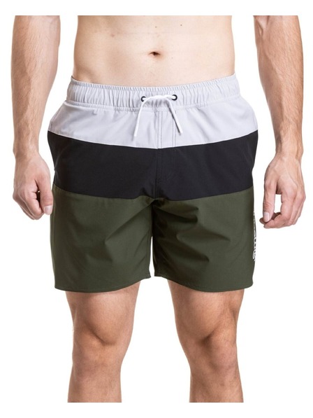 Meatfly Meatfly férfi fürdőnadrág Keith Boardshorts 17" Olive / Black / Quiet Gray