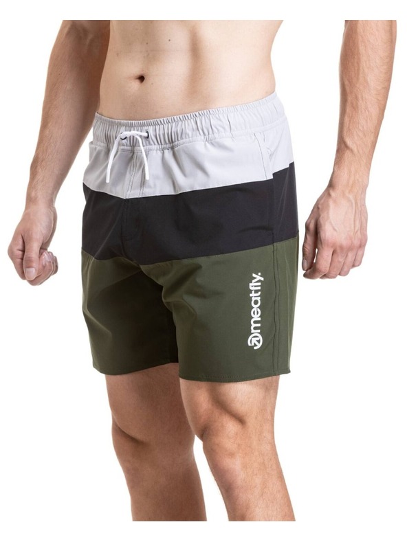 Meatfly Meatfly férfi fürdőnadrág Keith Boardshorts 17" Olive / Black / Quiet Gray