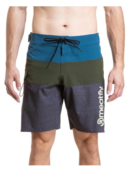 Meatfly Meatfly férfi fürdőnadrág Mitch Boardshorts 21" Olive / Super Teal