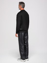 Ombre Clothing Férfi pulóver ezüst kő kereszt applikációval és kerek nyakkivágással - fekete V1 OM-SSNZ-0271 Ombre Clothing