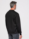 Ombre Clothing Férfi pulóver ezüst és fekete leopárd applikációval az előlapon kerek nyakkivágással - fekete V1 OM-SSNZ-0273 Ombre Clothing