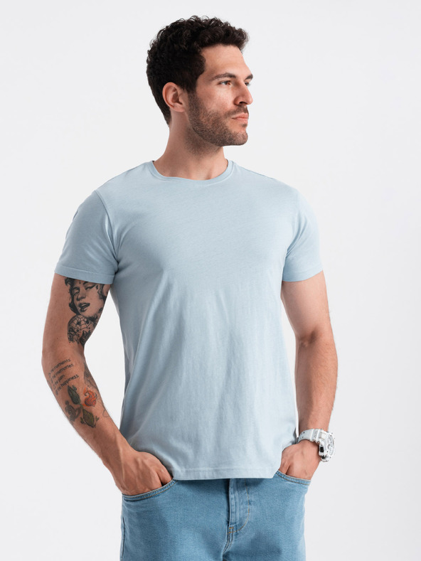 Ombre Clothing Világoskék férfi basic póló Ombre Clothing Ombre Clothing