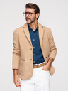 Ombre Clothing Férfi strukturált dzseki magas állással és kapucnival - világosbarna V1 M167 Ombre Clothing