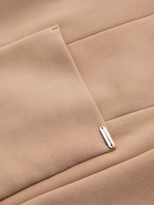 Ombre Clothing Férfi strukturált dzseki magas állással és kapucnival - világosbarna V1 M167 Ombre Clothing
