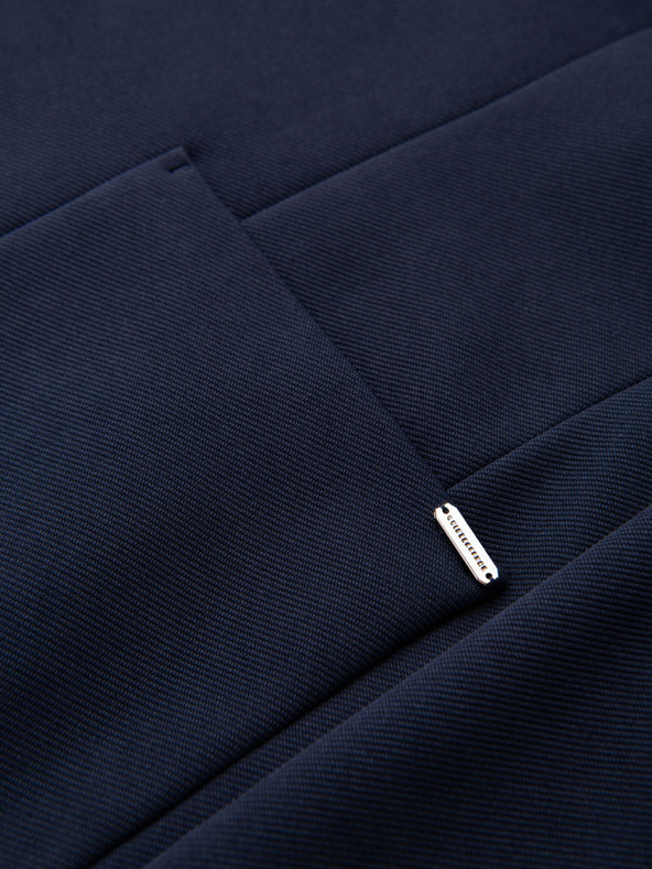 Ombre Clothing Férfi strukturált kapucnis dzseki magas állással - sötétkék V3 M167 Ombre Clothing