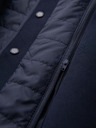 Ombre Clothing Férfi strukturált kapucnis dzseki magas állással - sötétkék V3 M167 Ombre Clothing