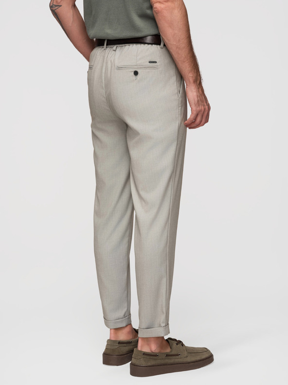 Ombre Clothing Férfi chino nadrág REGULAR FIT rugalmas derekkal - szürke és bézs V1 P1525 Ombre Clothing
