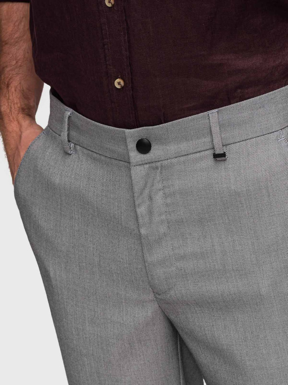 Ombre Clothing Férfi chino nadrág REGULAR FIT rugalmas derekkal - szürke V2 P1525 Ombre Clothing