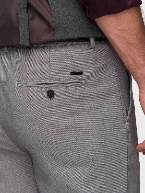 Ombre Clothing Férfi chino nadrág REGULAR FIT rugalmas derekkal - szürke V2 P1525 Ombre Clothing