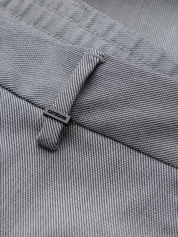 Ombre Clothing Férfi chino nadrág REGULAR FIT rugalmas derekkal - szürke V2 P1525 Ombre Clothing
