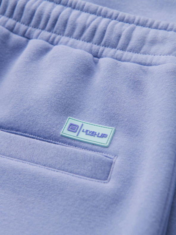 Ombre Clothing Uniszex melegítő rövidnadrág bordázott derekkal - levendula V9 OU-SRBC-0101 Ombre Clothing