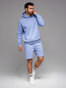 Ombre Clothing Uniszex melegítő rövidnadrág bordázott derekkal - levendula V9 OU-SRBC-0101 Ombre Clothing