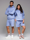 Ombre Clothing Uniszex melegítő rövidnadrág bordázott derekkal - levendula V9 OU-SRBC-0101 Ombre Clothing