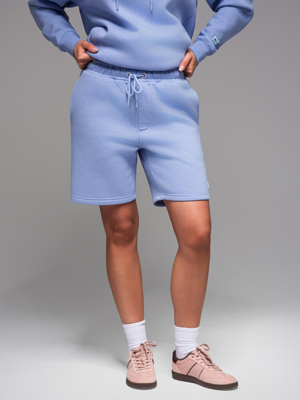 Ombre Clothing Uniszex melegítő rövidnadrág bordázott derekkal - levendula V9 OU-SRBC-0101 Ombre Clothing