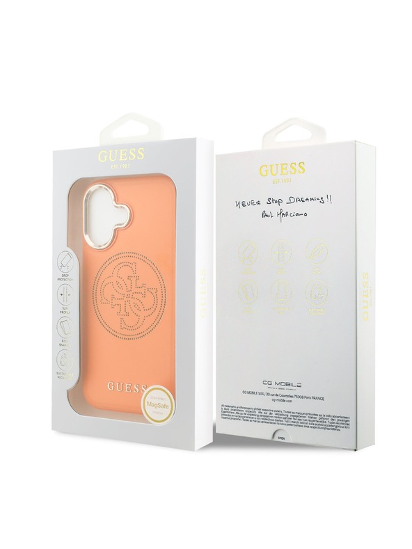 Guess Guess PU Perforated 4G Logo MagSafe Hátsó Tok iPhone 17-hez Orange