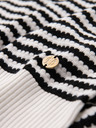 Ombre Clothing Férfi tengerészcsíkos kötött póló áttört mintázattal - fekete-fehér