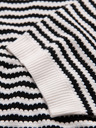 Ombre Clothing Férfi tengerészcsíkos kötött póló áttört mintázattal - fekete-fehér