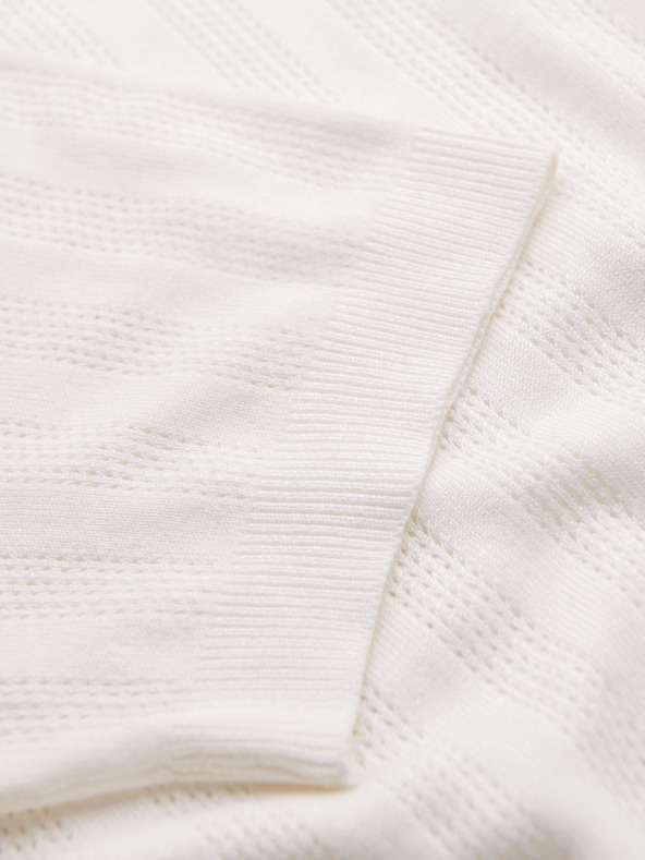 Ombre Clothing Férfi kereknyakú rövid ujjú pulóver - fehér