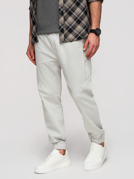 Ombre Clothing Férfi kötött jogger nadrág szárvarrással - világosszürke V3 P1521 Ombre Clothing