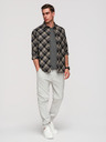Ombre Clothing Férfi kötött jogger nadrág szárvarrással - világosszürke V3 P1521 Ombre Clothing