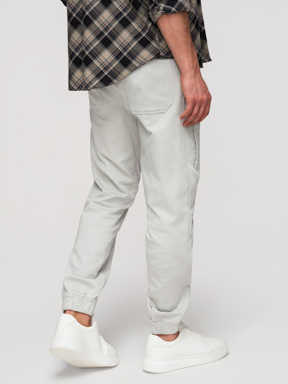 Ombre Clothing Férfi kötött jogger nadrág szárvarrással - világosszürke V3 P1521 Ombre Clothing