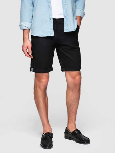 Ombre Clothing Férfi klasszikus chino rövidnadrág felhajtott szárral - fekete V9 W532 Ombre Clothing
