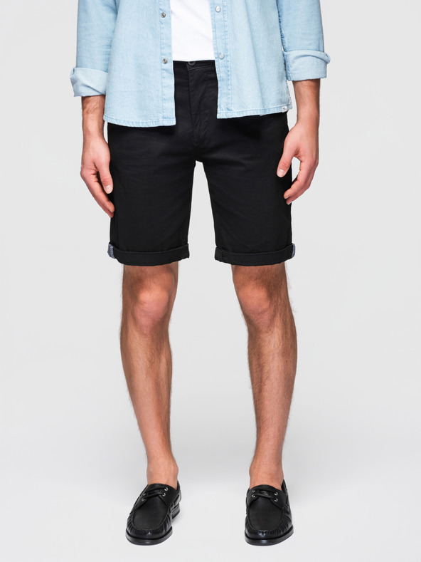 Ombre Clothing Férfi klasszikus chino rövidnadrág felhajtott szárral - fekete V9 W532 Ombre Clothing
