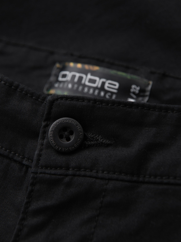 Ombre Clothing Férfi klasszikus chino rövidnadrág felhajtott szárral - fekete V9 W532 Ombre Clothing